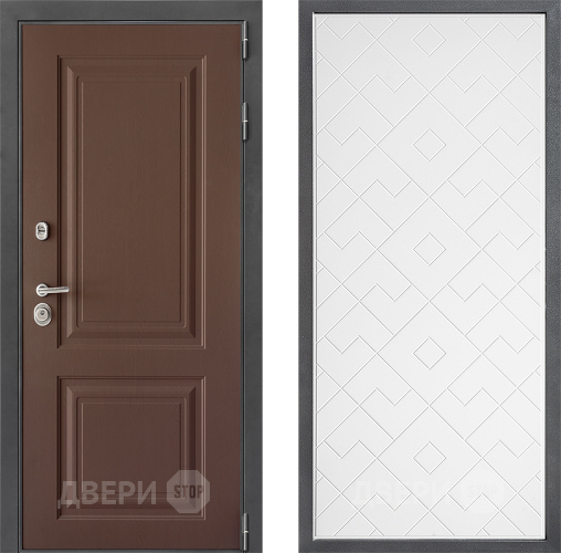 Входная металлическая Дверь Дверной континент ДК-3/729 ФЛ-Тиффани Белый софт в Наро-Фоминске