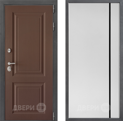 Входная металлическая Дверь Дверной континент ДК-3/729 ФЛ-757 Черное Стекло Софт милк в Наро-Фоминске