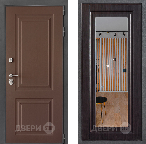 Входная металлическая Дверь Дверной континент ДК-3/729 ФЛЗ Зеркало Венге в Наро-Фоминске