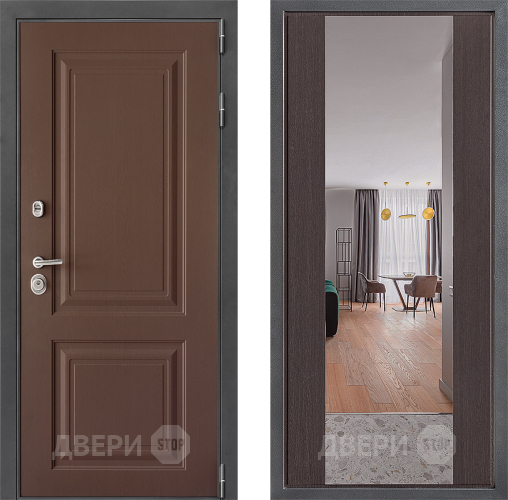 Входная металлическая Дверь Дверной континент ДК-3/729 ФЛЗ-1 Зеркало Венге в Наро-Фоминске