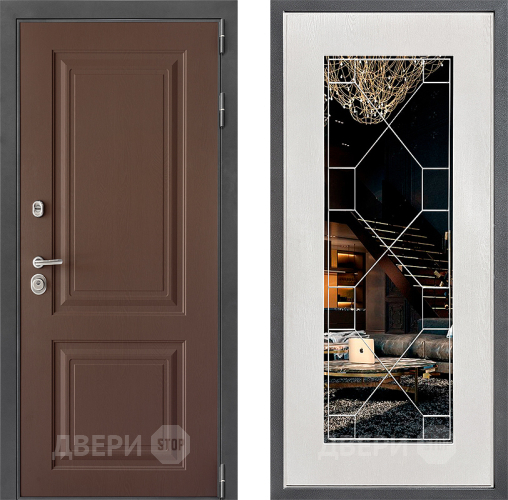 Дверь Дверной континент ДК-3/729 ФЛ-Тиффани Зеркало Белое дерево в Наро-Фоминске