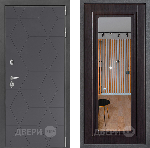 Входная металлическая Дверь Дверной континент ДК-3/744 ФЛЗ Зеркало Венге в Наро-Фоминске