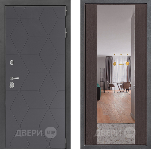 Входная металлическая Дверь Дверной континент ДК-3/744 ФЛЗ-1 Зеркало Венге в Наро-Фоминске
