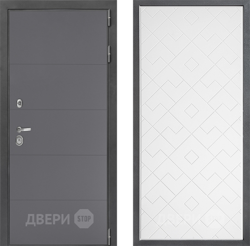 Входная металлическая Дверь Дверной континент ДК-3/649 ФЛ-Тиффани Белый софт в Наро-Фоминске
