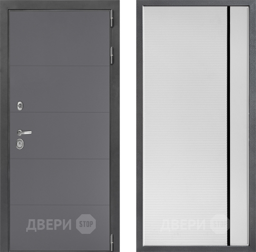 Входная металлическая Дверь Дверной континент ДК-3/649 ФЛ-757 Черное Стекло Софт милк в Наро-Фоминске