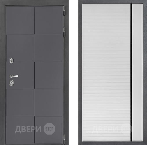 Входная металлическая Дверь Дверной континент ДК-3/606 ФЛ-757 Черное Стекло Софт милк в Наро-Фоминске