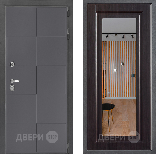 Входная металлическая Дверь Дверной континент ДК-3/606 ФЛЗ Зеркало Венге в Наро-Фоминске