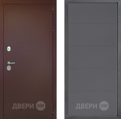 Входная металлическая Дверь Дверной континент Рубикон Медь Дизайн ФЛ-649 Графит софт в Наро-Фоминске