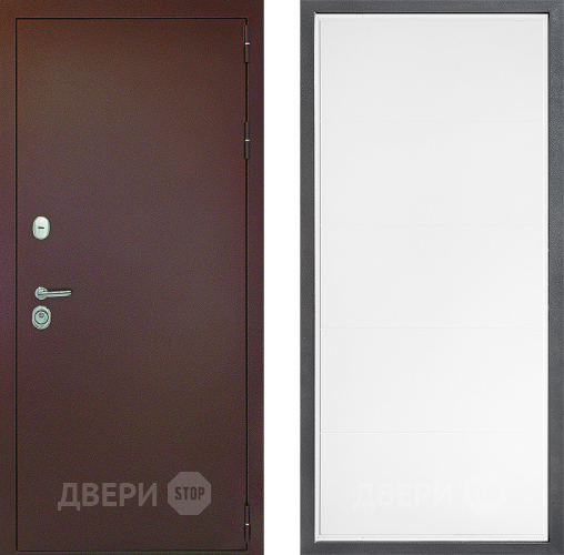 Входная металлическая Дверь Дверной континент Рубикон Медь Дизайн ФЛ-649 Белый софт в Наро-Фоминске