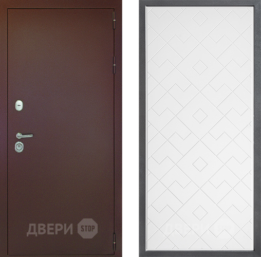 Входная металлическая Дверь Дверной континент Рубикон Медь Дизайн ФЛ-Тиффани Белый софт в Наро-Фоминске
