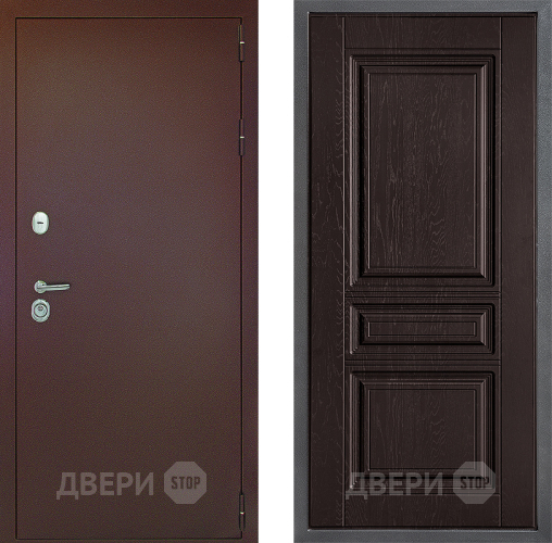 Входная металлическая Дверь Дверной континент Рубикон Медь Дизайн ФЛ-243 Дуб шоколадный в Наро-Фоминске