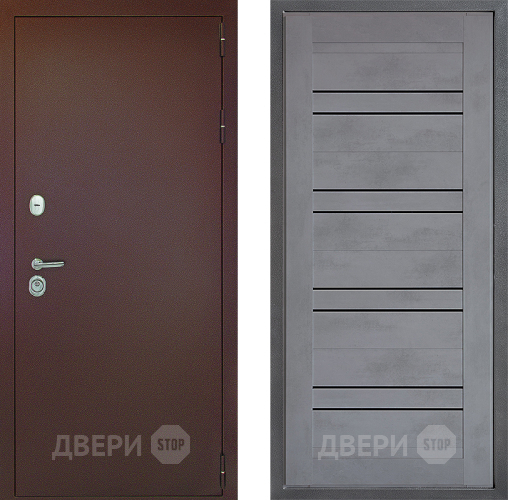 Входная металлическая Дверь Дверной континент Рубикон Медь Дизайн ФЛ-49 Бетон серый в Наро-Фоминске