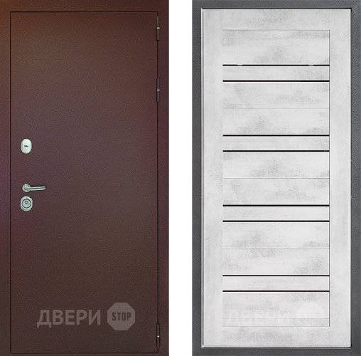 Входная металлическая Дверь Дверной континент Рубикон Медь Дизайн ФЛ-49 Бетон снежный в Наро-Фоминске