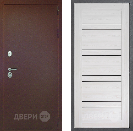 Входная металлическая Дверь Дверной континент Рубикон Медь Дизайн ФЛ-49 Сосна белая в Наро-Фоминске