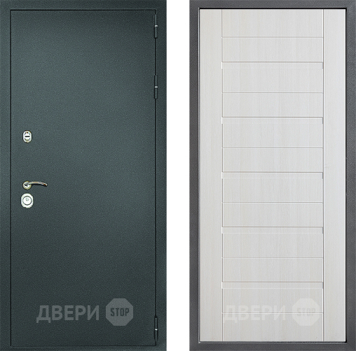 Входная металлическая Дверь Дверной континент Рубикон Серебро Дизайн ФЛ-70 Лиственница белая в Наро-Фоминске