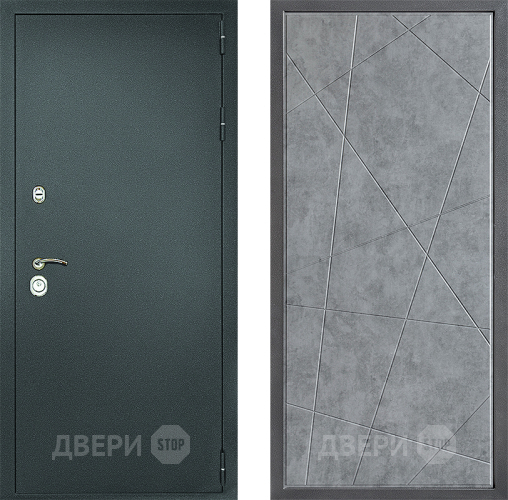 Входная металлическая Дверь Дверной континент Рубикон Серебро Дизайн ФЛ-655 Бетон серый в Наро-Фоминске