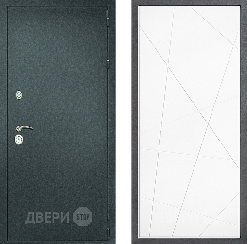 Входная металлическая Дверь Дверной континент Рубикон Серебро Дизайн ФЛ-655 Белый софт в Наро-Фоминске