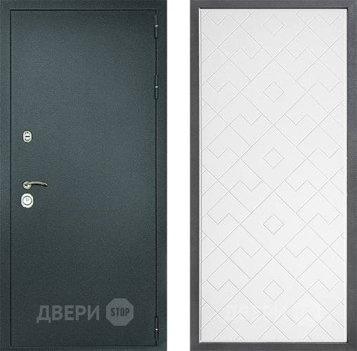 Входная металлическая Дверь Дверной континент Рубикон Серебро Дизайн ФЛ-Тиффани Белый софт в Наро-Фоминске
