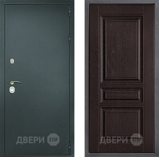Входная металлическая Дверь Дверной континент Рубикон Серебро Дизайн ФЛ-243 Дуб шоколадный в Наро-Фоминске