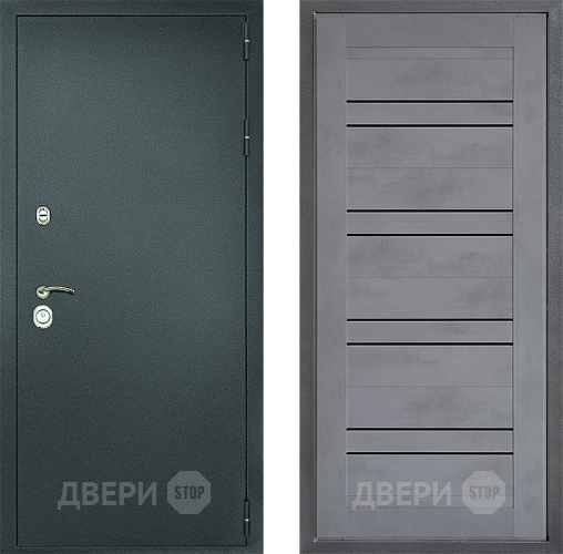 Входная металлическая Дверь Дверной континент Рубикон Серебро Дизайн ФЛ-49 Бетон серый в Наро-Фоминске