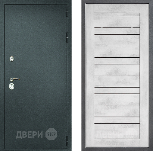 Входная металлическая Дверь Дверной континент Рубикон Серебро Дизайн ФЛ-49 Бетон снежный в Наро-Фоминске