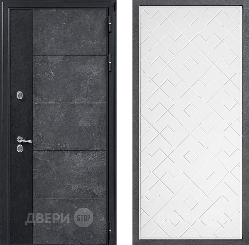 Входная металлическая Дверь Дверной континент ДК-15 Бетон ТЕРМО ФЛ-Тиффани Белый софт в Наро-Фоминске