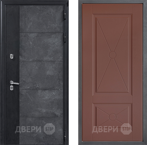 Входная металлическая Дверь Дверной континент ДК-15 Бетон ТЕРМО ФЛ-617 Ясень шоколадный в Наро-Фоминске