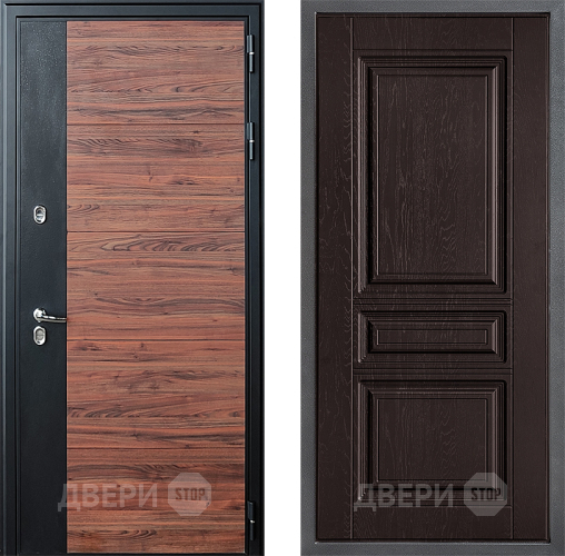 Входная металлическая Дверь Дверной континент ДК-15 Красное Дерево ТЕРМО ФЛ-243 Дуб шоколадный в Наро-Фоминске