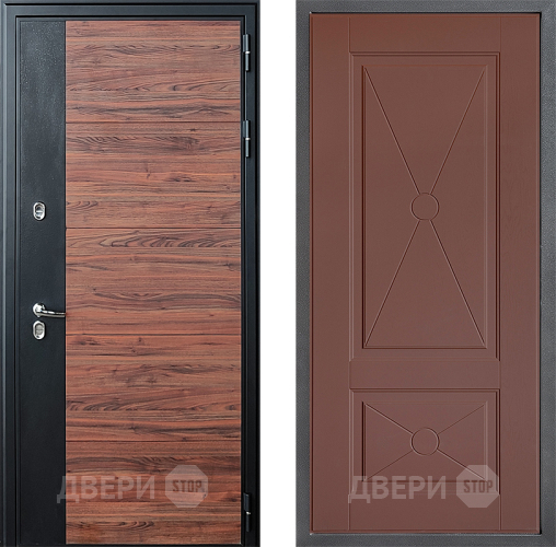 Входная металлическая Дверь Дверной континент ДК-15 Красное Дерево ТЕРМО ФЛ-617 Ясень шоколадный в Наро-Фоминске