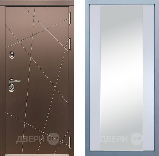 Входная металлическая Дверь Дива МД-50 Д-15 Зеркало Белый в Наро-Фоминске