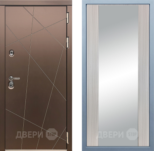 Входная металлическая Дверь Дива МД-50 Д-15 Зеркало Сандал белый в Наро-Фоминске