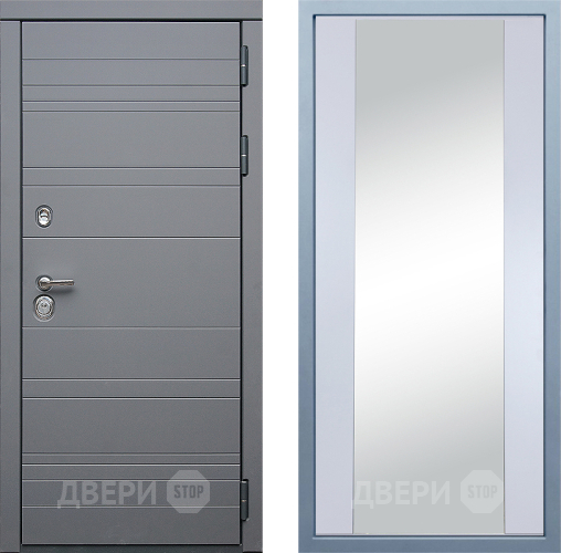 Входная металлическая Дверь Дива МД-39 Д-15 Зеркало Белый в Наро-Фоминске