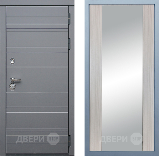 Входная металлическая Дверь Дива МД-39 Д-15 Зеркало Сандал белый в Наро-Фоминске