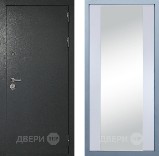 Входная металлическая Дверь Дива МД-40 Титан Д-15 Зеркало Белый в Наро-Фоминске