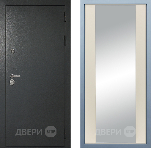 Входная металлическая Дверь Дива МД-40 Титан Д-15 Зеркало Шампань в Наро-Фоминске