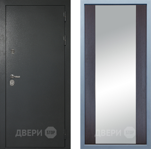 Входная металлическая Дверь Дива МД-40 Титан Д-15 Зеркало Венге в Наро-Фоминске