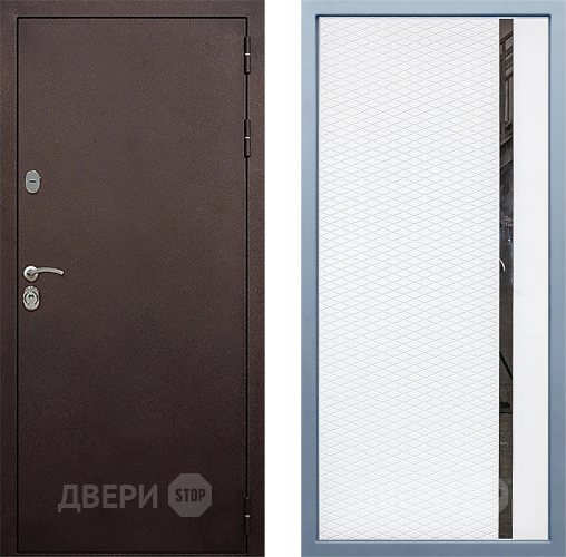 Входная металлическая Дверь Дива МД-40 Медь МХ-47 Белый матовый в Наро-Фоминске
