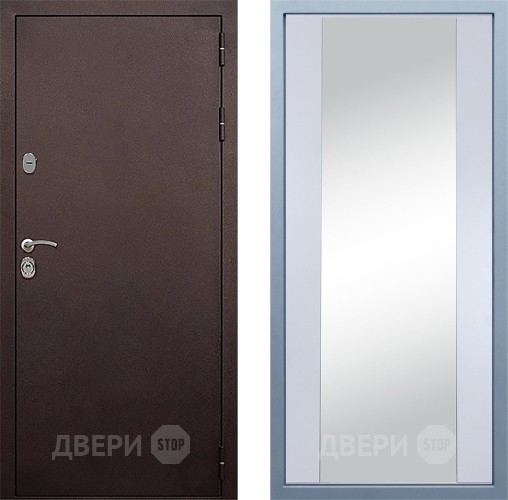 Входная металлическая Дверь Дива МД-40 Медь Д-15 Зеркало Белый в Наро-Фоминске