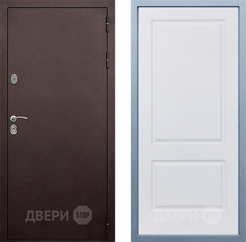 Входная металлическая Дверь Дива МД-40 Медь Д-7 Белый в Наро-Фоминске