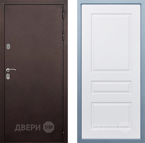 Входная металлическая Дверь Дива МД-40 Медь Д-13 Белый в Наро-Фоминске