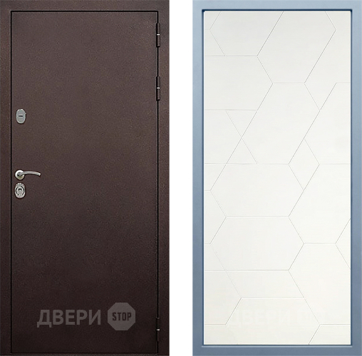 Входная металлическая Дверь Дива МД-40 Медь М-16 Белый в Наро-Фоминске