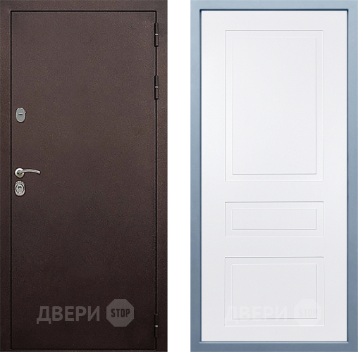 Входная металлическая Дверь Дива МД-40 Медь Н-13 Белый в Наро-Фоминске