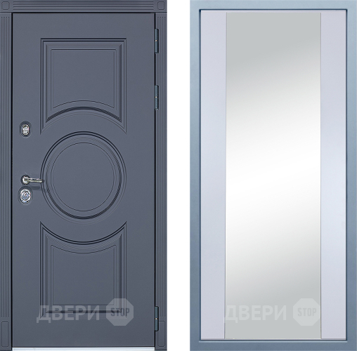 Входная металлическая Дверь Дива МХ-30 STR Д-15 Зеркало Белый в Наро-Фоминске