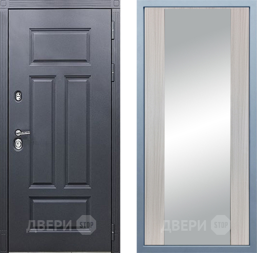 Входная металлическая Дверь Дива МХ-29 STR Д-15 Зеркало Сандал белый в Наро-Фоминске
