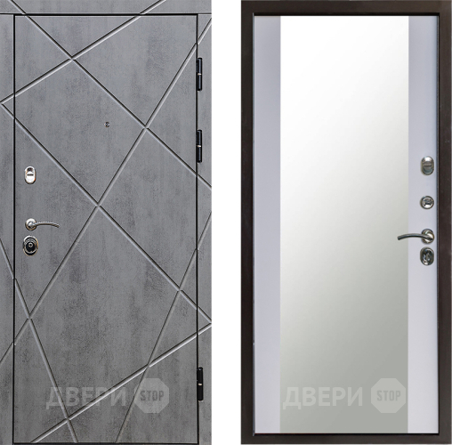 Дверь Престиж Лучи Зеркало Белый софт в Наро-Фоминске