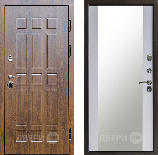 Входная металлическая Дверь Престиж Стандарт Зеркало Белый софт в Наро-Фоминске