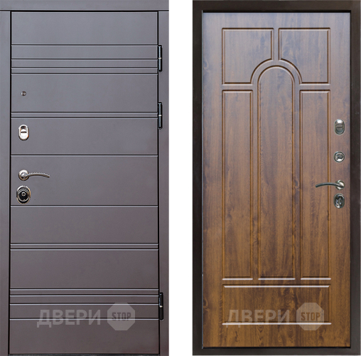 Входная металлическая Дверь Престиж Линия Браун Арка Дуб в Наро-Фоминске