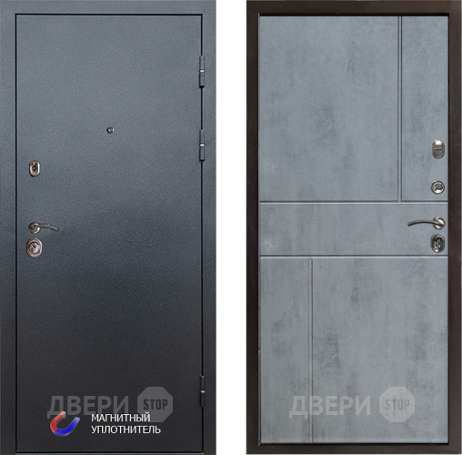 Входная металлическая Дверь Престиж Графит Горизонт Бетон темный в Наро-Фоминске