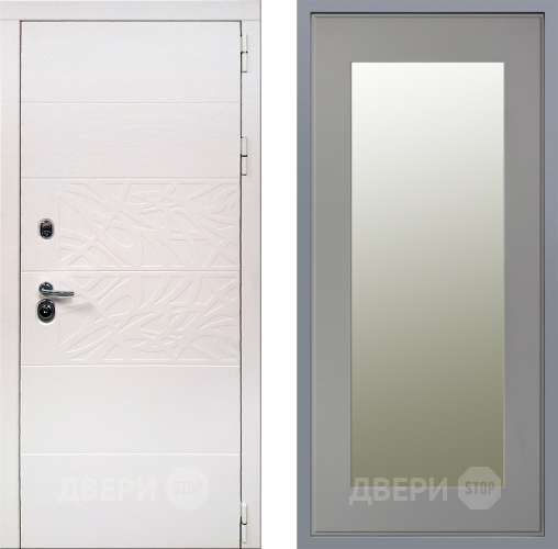 Дверь Заводские двери Дэко Вайт Зеркало Модерн Грей софт в Наро-Фоминске