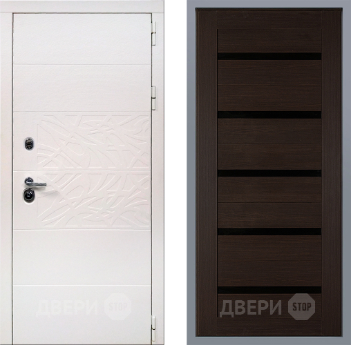 Дверь Заводские двери Дэко Вайт СБ-1 орех тисненый в Наро-Фоминске